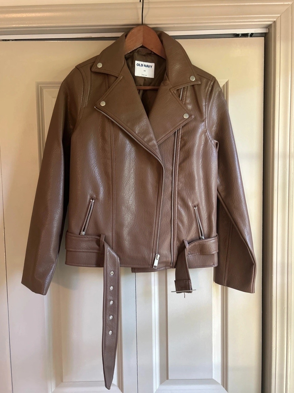 Old Navy Women's Brown Faux Leather Jacket